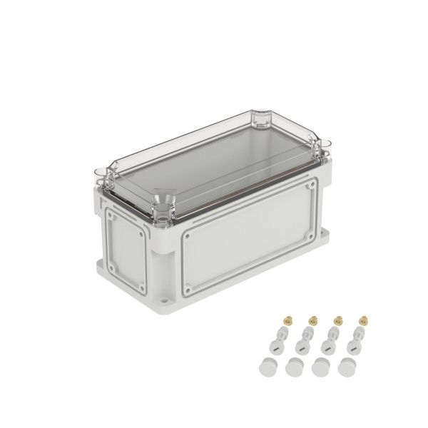 Корпус RAM box без МП 300х150х160 мм, с фланцами, прозрачная крышка высотой 35 мм, IP66/IP67 Корпус RAM box без МП 300х150х160 мм, с фланцами, прозрачная крышка высотой 35 мм, IP66/IP67