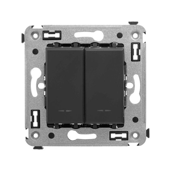 Инвертор двухклавишный в стену, Avanti, черный матовый Инвертор двухклавишный в стену, Avanti, черный матовый