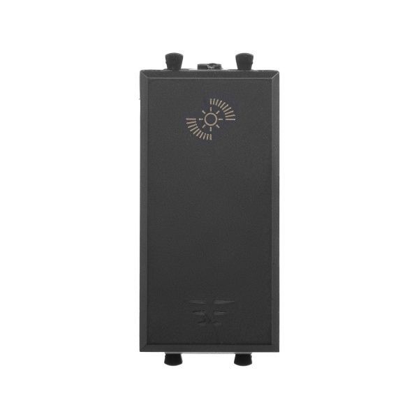 Диммер кнопочный модульный для LED ламп, Avanti, черный матовый, 1 модуль Диммер кнопочный модульный для LED ламп, Avanti, черный матовый, 1 модуль