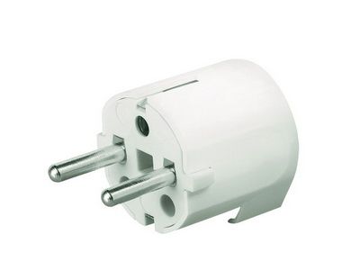 Вилка кабельная, бытовая с боковым вводом кабеля. Белая. IP20 16А 2P+E 230В Вилка кабельная, бытовая с боковым вводом кабеля. Белая. IP20 16А 2P+E 230В