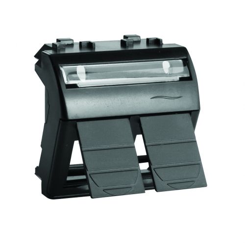 Адаптер для двух информационных разъемов Keystone, черный, 2мод. Адаптер для двух информационных разъемов Keystone, черный, 2мод.