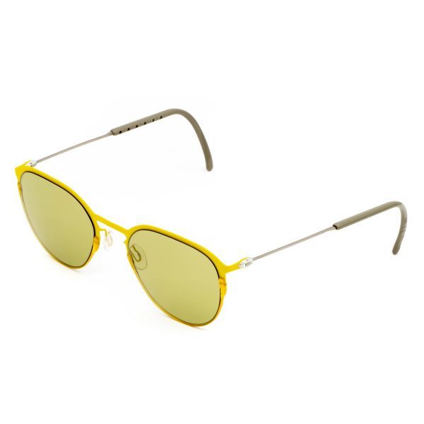 Желтые солнцезащитные очки из титана с оливковыми линзами. Модель 21 Желтые солнцезащитные очки из титана с оливковыми линзами. Модель 21