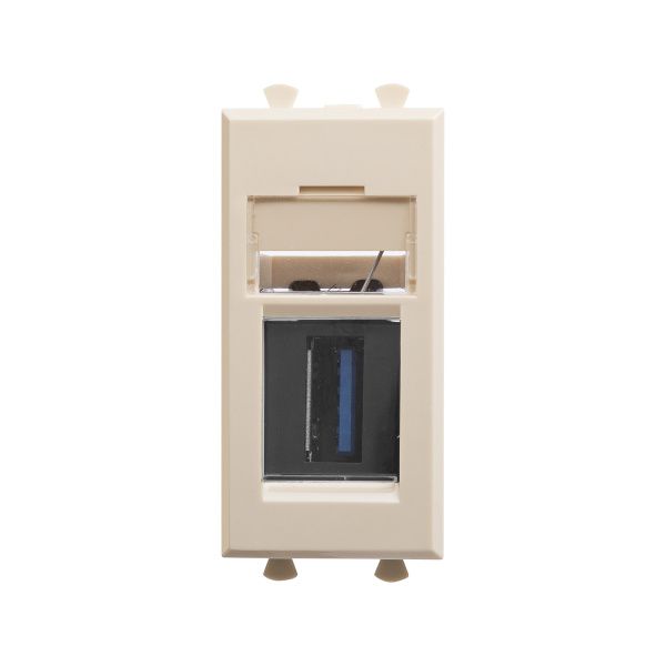 USB 3.0 розетка модульная, тип А-А, Avanti, ванильная дымка, 1 модуль USB 3.0 розетка модульная, тип А-А, Avanti, ванильная дымка, 1 модуль
