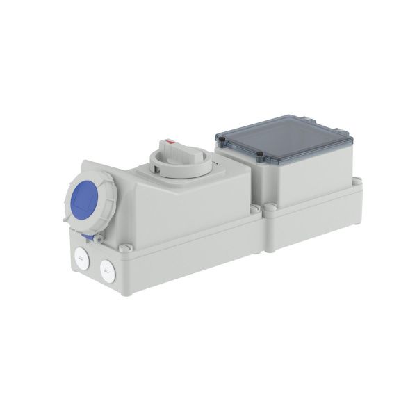 Розетка настенная с механической блокировкой и DIN-рейкой на 6 модулей WSD IP67 63А 2P+E 230В Розетка настенная с механической блокировкой и DIN-рейкой на 6 модулей WSD IP67 63А 2P+E 230В