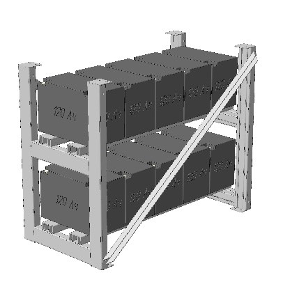 Модульный батарейный стеллаж MBS-02H Модульный батарейный стеллаж MBS-02H