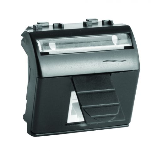 Компьютерная розетка RJ45 кат.5e, Brava, черная, 2мод Компьютерная розетка RJ45 кат.5e, Brava, черная, 2мод