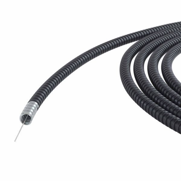 Металлорукав DN 12мм в герметичной ПВХ изоляции, низкотемпературный, Dвн 12,0 мм, Dнар 16,0, с протяжкой, 100 м, цвет чёрный Металлорукав DN 12мм в герметичной ПВХ изоляции, низкотемпературный, Dвн 12,0 мм, Dнар 16,0, с протяжкой, 100 м, цвет чёрный