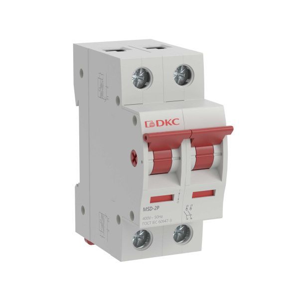 Выключатель нагрузки модульный YON max типа MSD, 2 полюса, 63А Выключатель нагрузки модульный YON max типа MSD, 2 полюса, 63А