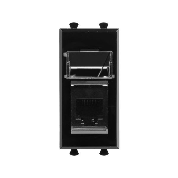 Телефонная розетка RJ-12 модульная, Avanti, черный квадрат, 1 модуль Телефонная розетка RJ-12 модульная, Avanti, черный квадрат, 1 модуль