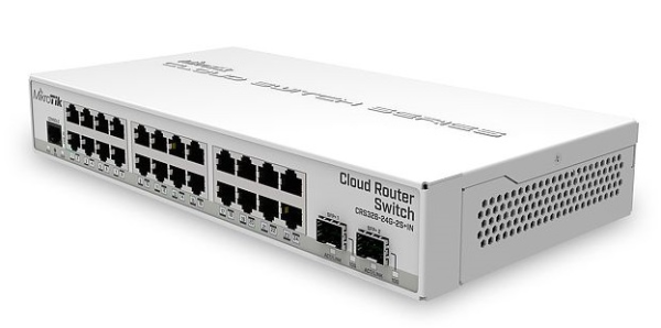 MikroTik Cloud Router Switch 326-24G-2S+IN with 800 MHz CPU, 512MB RAM, 24xGigabit LAN, 2xSFP+ cages, RouterOS L5 or SwitchOS (dual boot), desktop case, PSU MikroTik Cloud Router Switch 326-24G-2S+IN with 800 MHz CPU, 512MB RAM, 24xGigabit LAN, 2xSFP+ cages, RouterOS L5 or SwitchOS (dual boot), desktop case, PSU