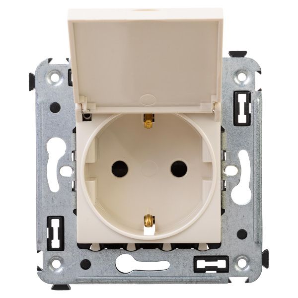 Розетка с крышкой в стену, 2P+E, с з/ш, Avanti, ванильная дымка Розетка с крышкой в стену, 2P+E, с з/ш, Avanti, ванильная дымка