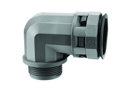 Муфта 90 грд. труба-коробка DN 36 мм, М40х1,5, полиамид, цвет черный Муфта 90 грд. труба-коробка DN 36 мм, М40х1,5, полиамид, цвет черный