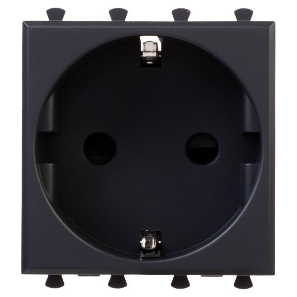 Розетка модульная, 2P+E, с з/ш, Avanti, черный матовый, 2 модуля Розетка модульная, 2P+E, с з/ш, Avanti, черный матовый, 2 модуля