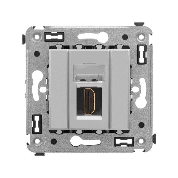 HDMI розетка одинарная в стену, тип А-А, Avanti, закаленная сталь HDMI розетка одинарная в стену, тип А-А, Avanti, закаленная сталь