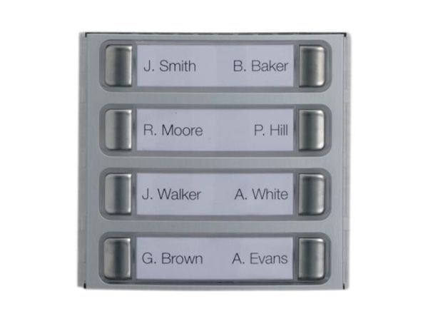 Фронтальная накладка для кодонаборного модуля из натурального сатинированного анодированного алюминия с 8 кнопками MTMF8P Фронтальная накладка для кодонаборного модуля из натурального сатинированного анодированного алюминия с 8 кнопками MTMF8P