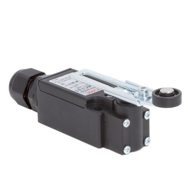 Концевой выключатель с двумя контактами, нормально открытый + нормально закрытый (NO+NC). С поворотным регулируемым рычажным роликом RAM block Концевой выключатель с двумя контактами, нормально открытый + нормально закрытый (NO+NC). С поворотным регулируемым рычажным роликом RAM block