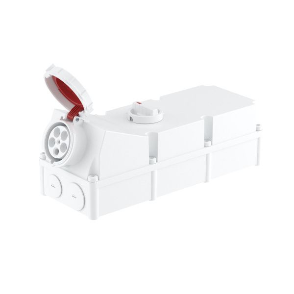 Розетка настенная с механической блокировкой и боковым расположением разъема WIS IP67 125А 3P+E+N 400В Розетка настенная с механической блокировкой и боковым расположением разъема WIS IP67 125А 3P+E+N 400В