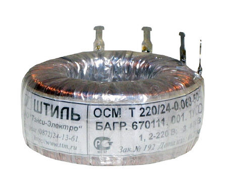 Тороидальный трансформатор ОСМ Т 220/Uвт-0,063-50 Тороидальный трансформатор ОСМ Т 220/Uвт-0,063-50