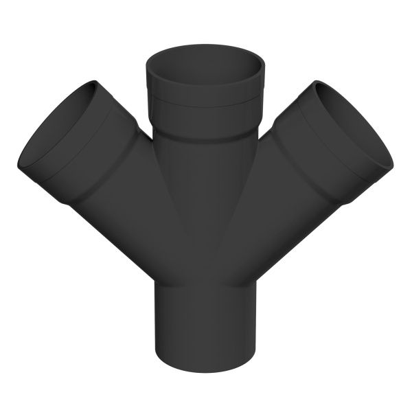 Соединение для четырех двустенных труб, 45 град., полипропилен, д.110мм Соединение для четырех двустенных труб, 45 град., полипропилен, д.110мм