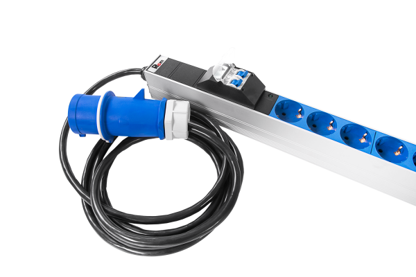 Верт блок розеток Rem-32, 1×32A, 2 авт, инд, 10S, 12C13, 4C19, 1420мм, шнур 3м IEC309 Верт блок розеток Rem-32, 1×32A, 2 авт, инд, 10S, 12C13, 4C19, 1420мм, шнур 3м IEC309