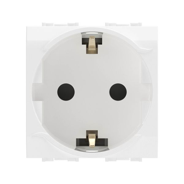 Электрическая розетка с заземлением, со шторками, белая, 2мод. Электрическая розетка с заземлением, со шторками, белая, 2мод.