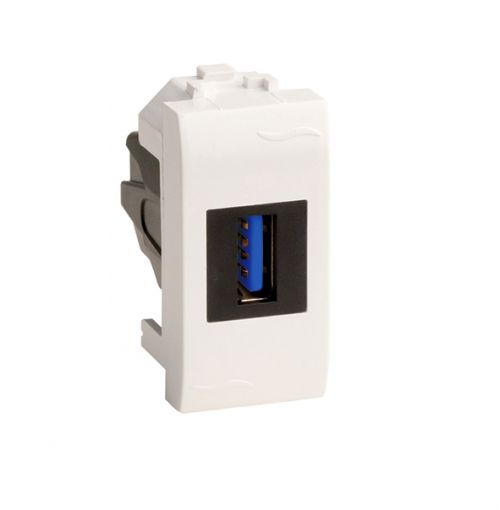 USB 3.0 розетка, Brava, белая, 1 мод. USB 3.0 розетка, Brava, белая, 1 мод.