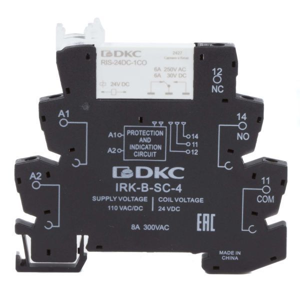 Реле интерфейсное, 1CO, ком. ток 6А, AgSnO2, напряжение 110V AC/DC, винтовые клеммы. Реле интерфейсное, 1CO, ком. ток 6А, AgSnO2, напряжение 110V AC/DC, винтовые клеммы.