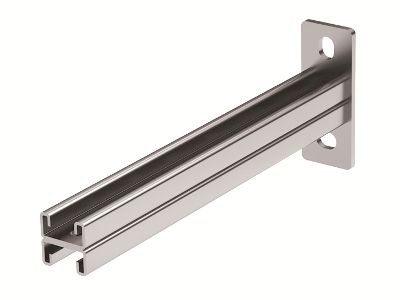 Консоль двойная, 41х21 мм, осн.200 мм, горячеоцинкованная Консоль двойная, 41х21 мм, осн.200 мм, горячеоцинкованная