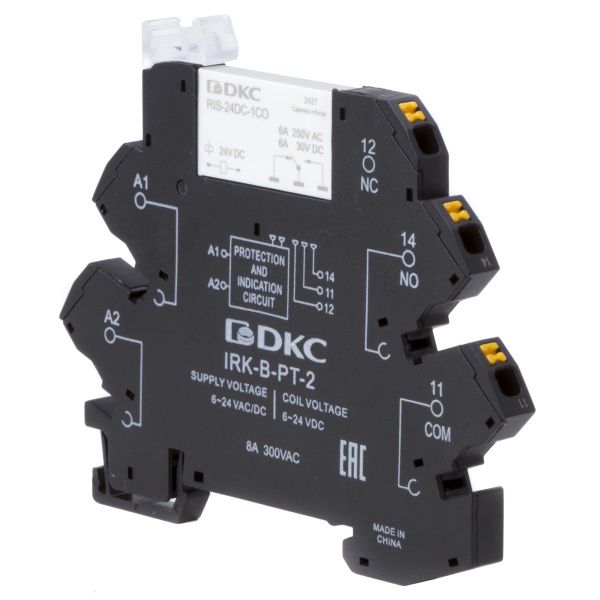 Реле интерфейсное, 1CO, ком. ток 6А, AgSnO2, напряжение 12V AC/DC, push-in клеммы. Реле интерфейсное, 1CO, ком. ток 6А, AgSnO2, напряжение 12V AC/DC, push-in клеммы.