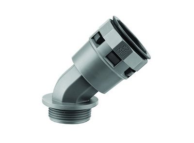 Муфта 45 грд. труба-коробка DN 12 мм, М16х1,5, полиамид, цвет черный Муфта 45 грд. труба-коробка DN 12 мм, М16х1,5, полиамид, цвет черный