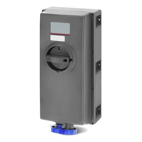 Розетка настенная с механической блокировкой, автоматическим выключателем, реле дифференциального тока и боковым расположением разъема IP67 125А 2P+E 230В Розетка настенная с механической блокировкой, автоматическим выключателем, реле дифференциального тока и боковым расположением разъема IP67 125А 2P+E 230В