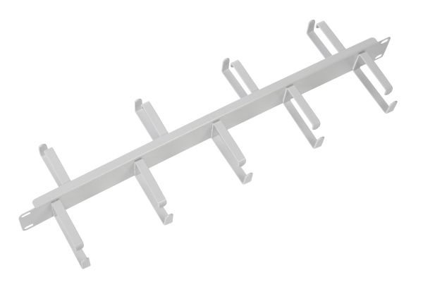 Горизонтальный кабельный органайзер двусторонний 19" 1U, 9 колец Горизонтальный кабельный органайзер двусторонний 19" 1U, 9 колец