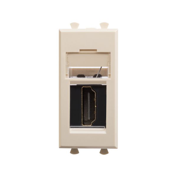 HDMI розетка модульная, тип А-А, Avanti, ванильная дымка, 1 модуль HDMI розетка модульная, тип А-А, Avanti, ванильная дымка, 1 модуль