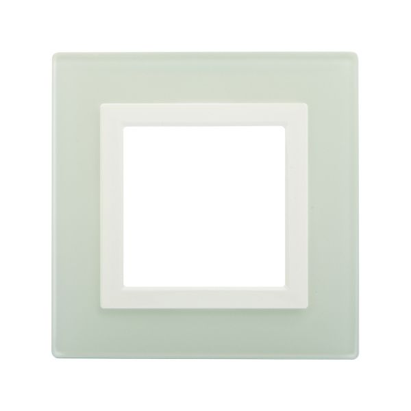 Рамка из натурального стекла 1 пост (2 мод.), Avanti, светло-зеленая Рамка из натурального стекла 1 пост (2 мод.), Avanti, светло-зеленая