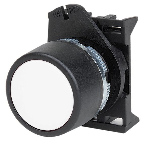 Головка кнопки плоская без фиксации, белая Головка кнопки плоская без фиксации, белая