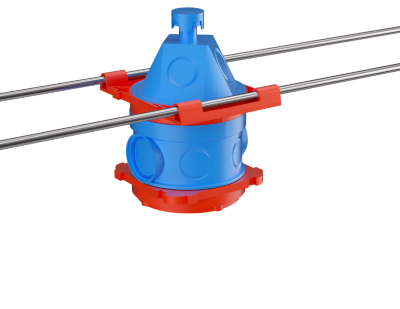 Универсальная потолочная коробка для заливки в бетон, 90х71x114мм Универсальная потолочная коробка для заливки в бетон, 90х71x114мм