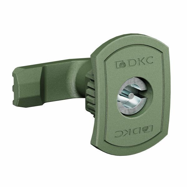 Поворотный замок с личинкой под двойную бородку 3 мм для навесных корпусов, полиамид, зеленый Поворотный замок с личинкой под двойную бородку 3 мм для навесных корпусов, полиамид, зеленый