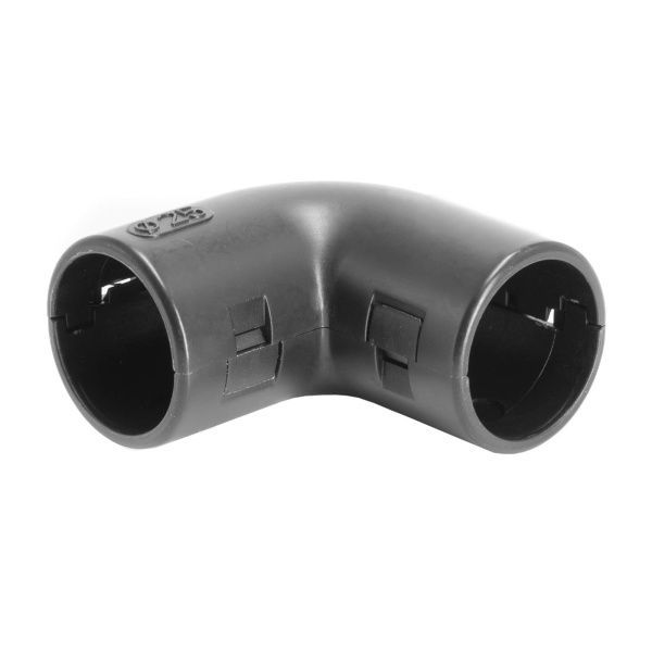 Колено открывающееся, 90 град., IP40, д.25мм, черное Колено открывающееся, 90 град., IP40, д.25мм, черное