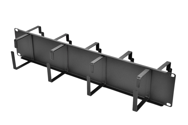 Горизонтальный кабельный органайзер двусторонний 19" 2U, 9 колец, цвет черный Горизонтальный кабельный органайзер двусторонний 19" 2U, 9 колец, цвет черный