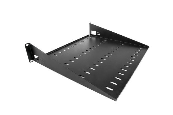 Полка перфорированная консольная 2U, глубина 400 мм, цвет черный Полка перфорированная консольная 2U, глубина 400 мм, цвет черный