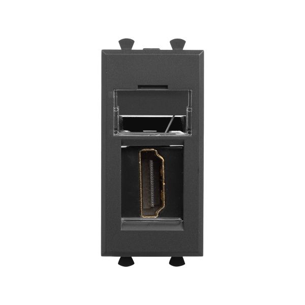 HDMI розетка модульная, тип А-А, Avanti, черный матовый, 1 модуль HDMI розетка модульная, тип А-А, Avanti, черный матовый, 1 модуль