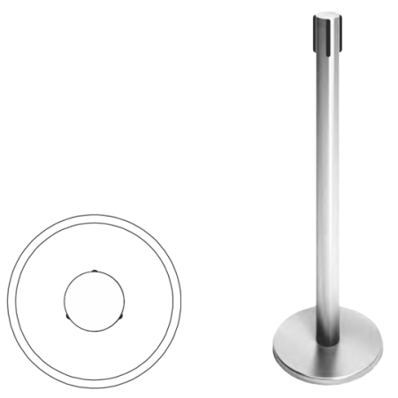 Стойка ограждения передвижная с ремнем 2 метра, черный Стойка ограждения передвижная с ремнем 2 метра, черный