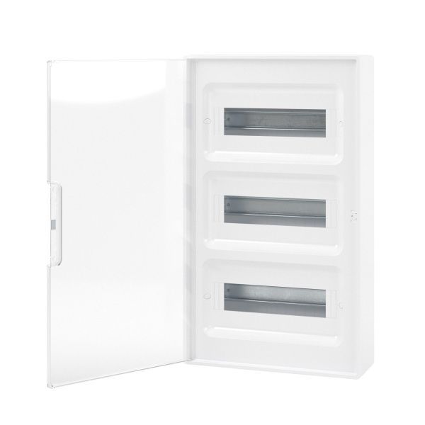 Щиток 36 мод настенный FRAME, белый с прозрачной дверцей, с 4 шинами PEN (2шт на 8 отв. и 2шт на 10отв.) Щиток 36 мод настенный FRAME, белый с прозрачной дверцей, с 4 шинами PEN (2шт на 8 отв. и 2шт на 10отв.)