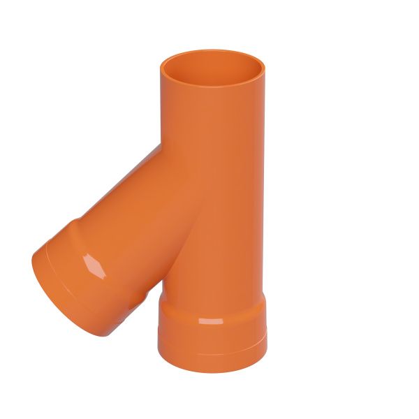 Тройник для двустенных труб, 45 град., полипропилен, д.90мм Тройник для двустенных труб, 45 град., полипропилен, д.90мм