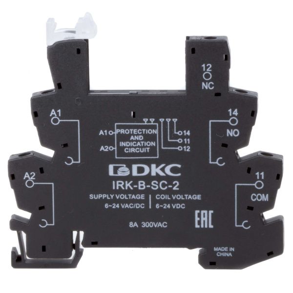 Колодка ультратонкая для реле серии RIS, вх. напр. 6-24V AC/DC, винт. клеммы Колодка ультратонкая для реле серии RIS, вх. напр. 6-24V AC/DC, винт. клеммы