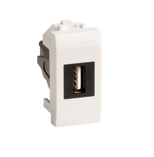 USB 2.0 розетка, Brava, белая, 1 мод. USB 2.0 розетка, Brava, белая, 1 мод.