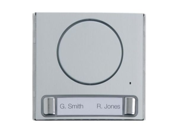 Фронтальная накладка Lite из натурального сатинированного анодированного алюминия для аудиомодуля с 2 кнопками MTMFAL2P Фронтальная накладка Lite из натурального сатинированного анодированного алюминия для аудиомодуля с 2 кнопками MTMFAL2P