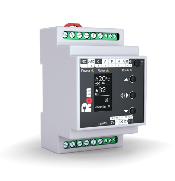 Модуль управления микроклиматом цифровой, для установки на DIN-рейку, питание 230 VAC, с ЖК-дисплеем Модуль управления микроклиматом цифровой, для установки на DIN-рейку, питание 230 VAC, с ЖК-дисплеем