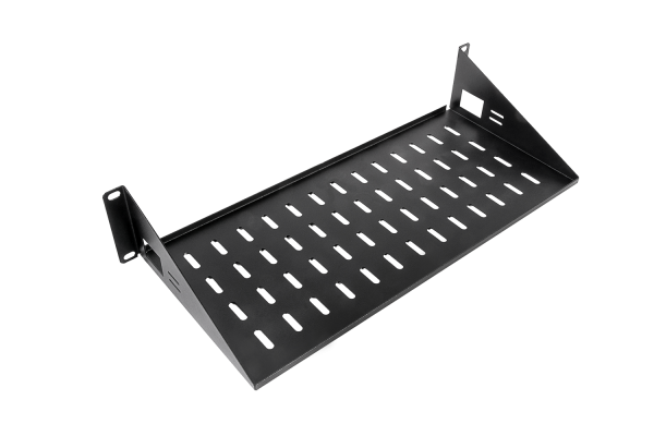 Полка перфорированная консольная 2U, глубина 200 мм, цвет черный Полка перфорированная консольная 2U, глубина 200 мм, цвет черный