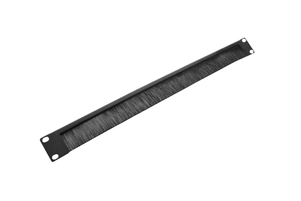 Горизонтальный кабельный органайзер со щёткой, 19" 1U, чёрный Горизонтальный кабельный органайзер со щёткой, 19" 1U, чёрный